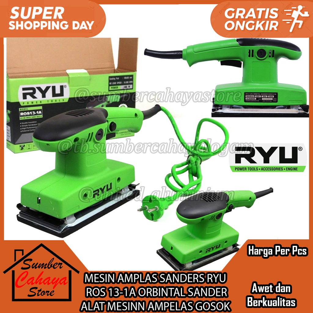 Jual MESIN AMPLAS SANDERS RYU TYPE ROS 13 1A ORBINTAL SANDER ALAT