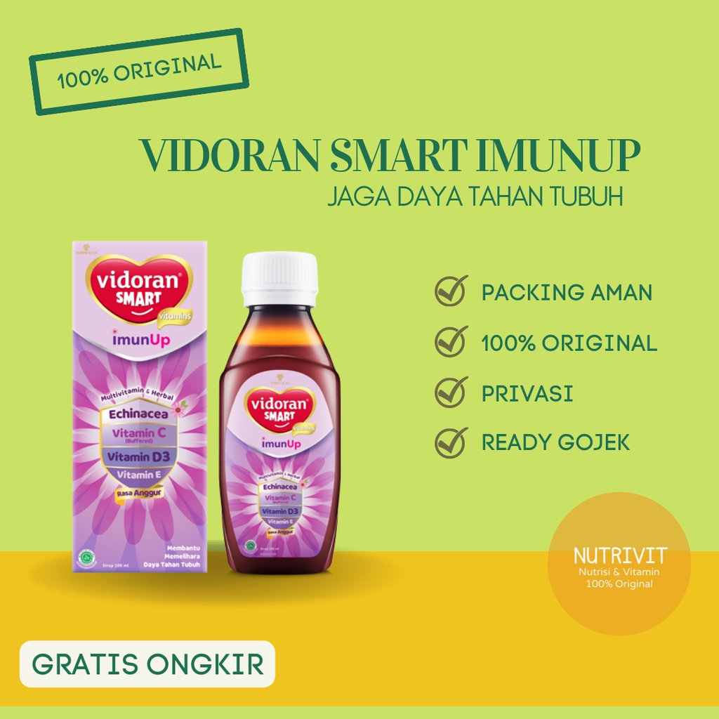 Jual VIDORAN SMART VITAMIN IMUN UP 100 Ml Rasa Anggur Shopee Indonesia