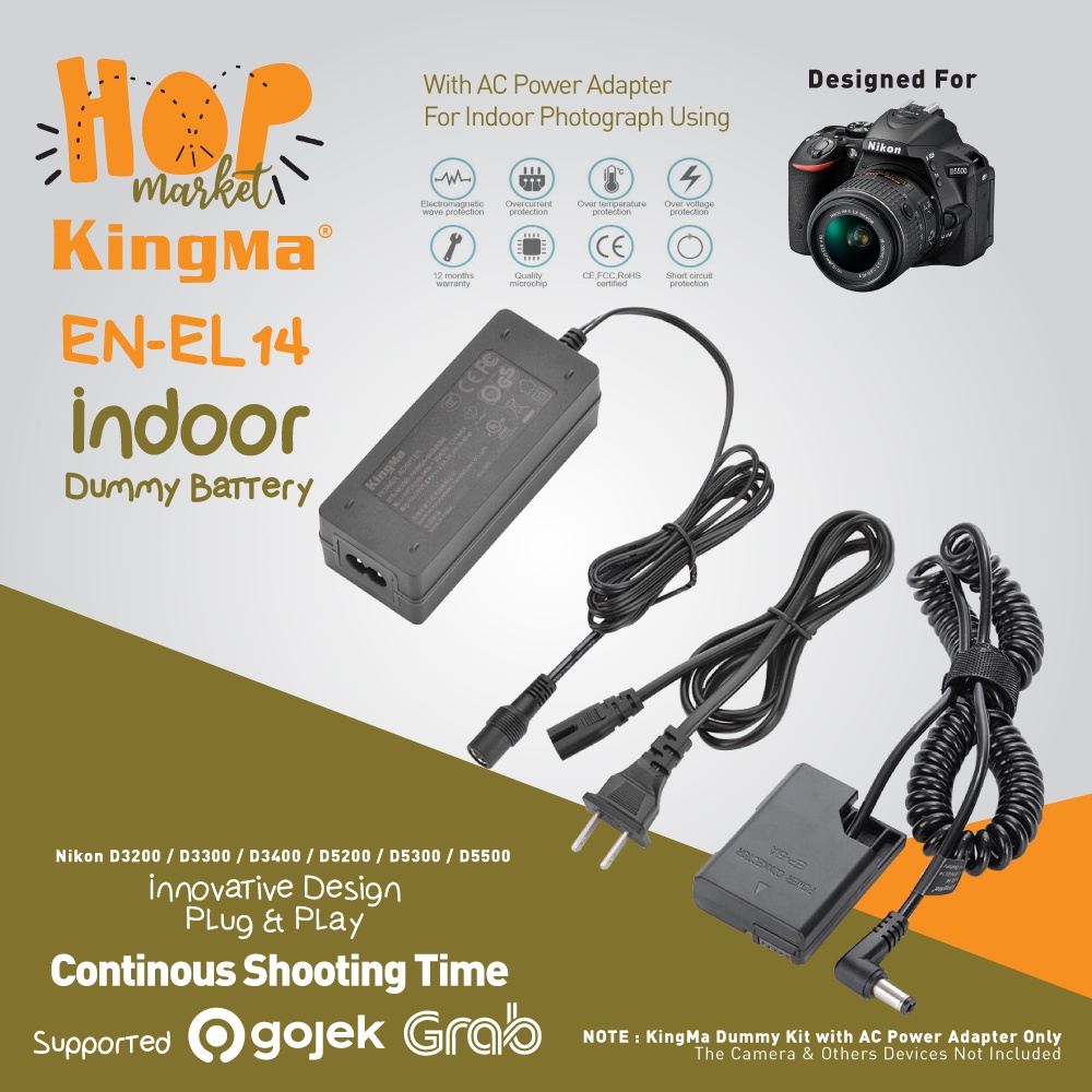 Jual Kingma Dummy Battery Kit En El Indoor With Ac Power Supply