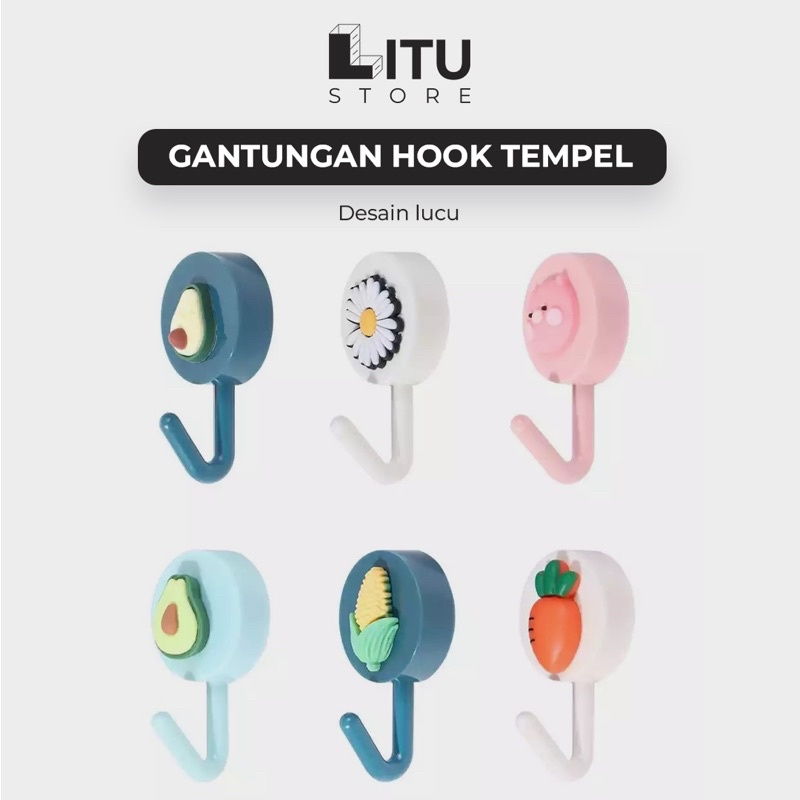 Jual Gantungan Kait Dinding Lucu Motif Kartun Cartoon Sticky Hook