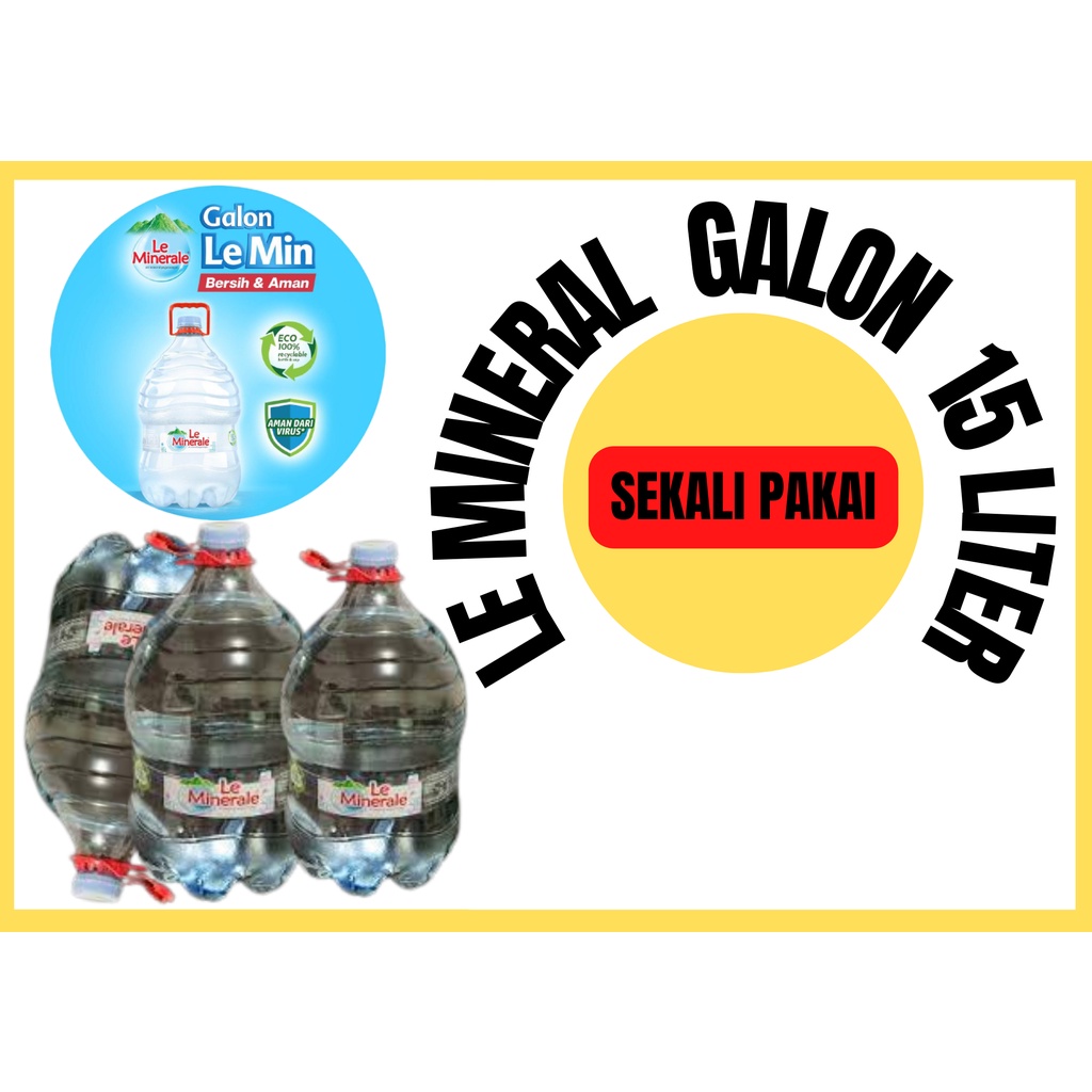 Jual Le Minerale Galon Sekali Pakai Air Mineral 15 Liter Shopee Indonesia