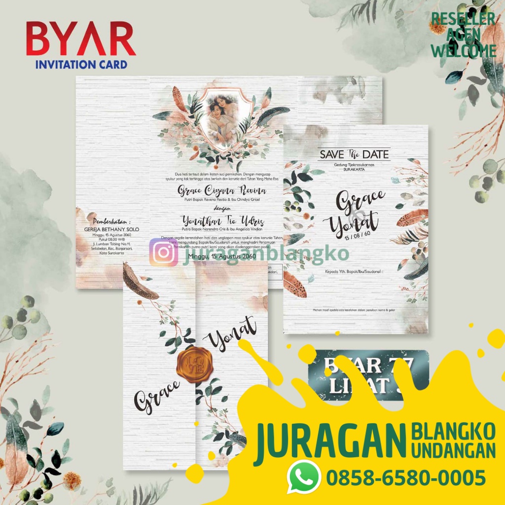 Jual GROSIR BLANGKO UNDANGAN PERNIKAHAN BYAR 77 JURAGAN BLANGKO