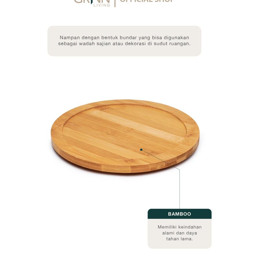 Jual New GRINN LIVING Cory Lazy Susan Nampan Rak Bulat Bambu Bisa