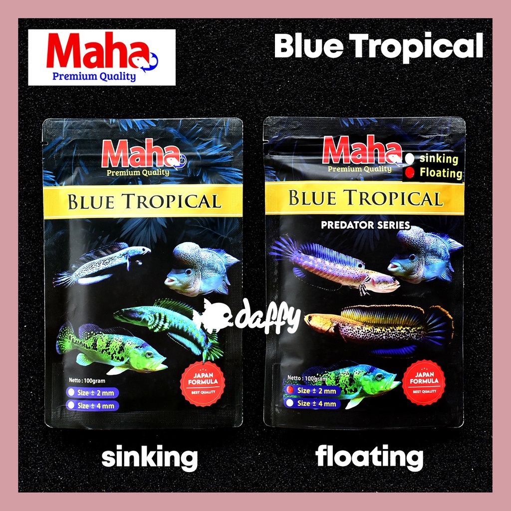 Jual Pelet MAHA BLUE TROPICAL 100gr Pakan Ikan Predator Shopee Indonesia