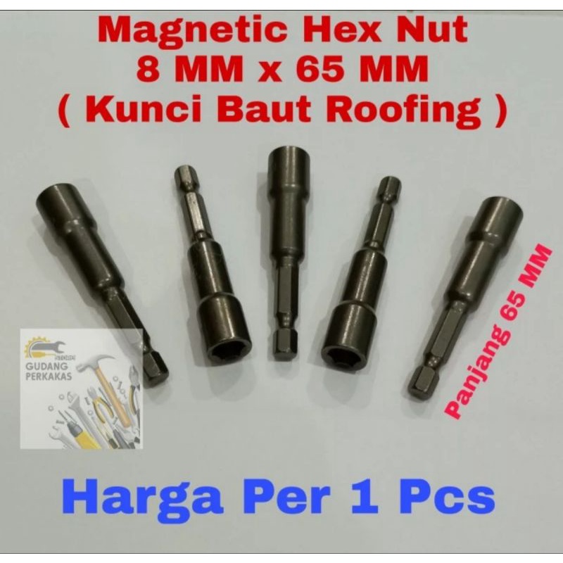 Jual Magnetic Nut 8MM X 65MM RRT Mata Bor Sok Roofing Atap Drilling