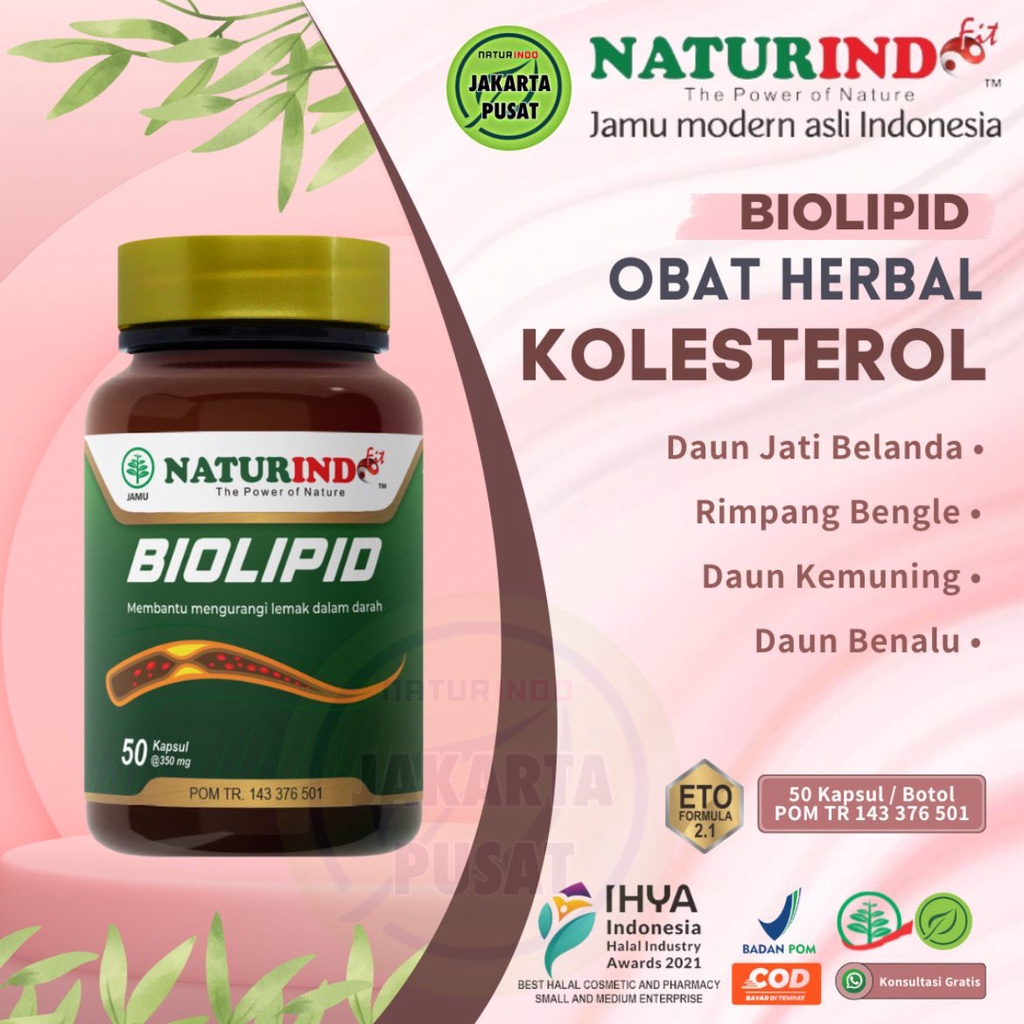 Jual Naturindo Biolipid Obat Herbal Asam Urat Penurun Darah Tinggi