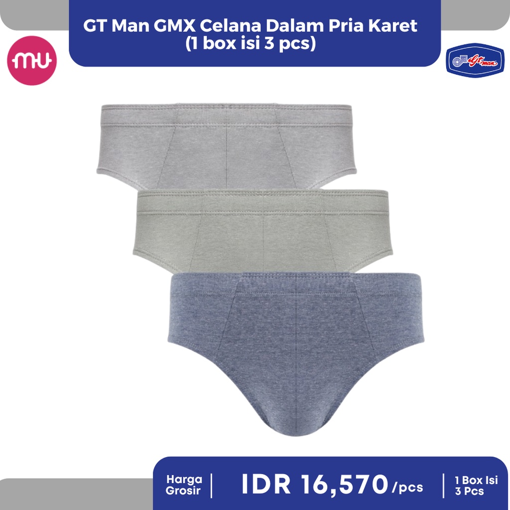 Jual GT Man GMX Celana Dalam Pria Karet 1 Box Isi 3 Pcs Shopee