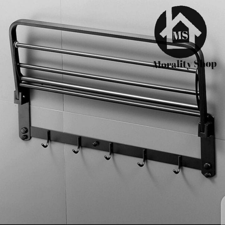 Jual Rak Handuk Lipat Susun Stainless Hitam Bl Towel Rack Black