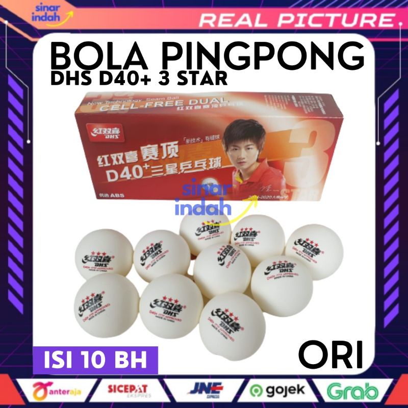 Jual Bola Pingpong Tenis Meja DHS D40 3 Star Original ISI 10 BUAH