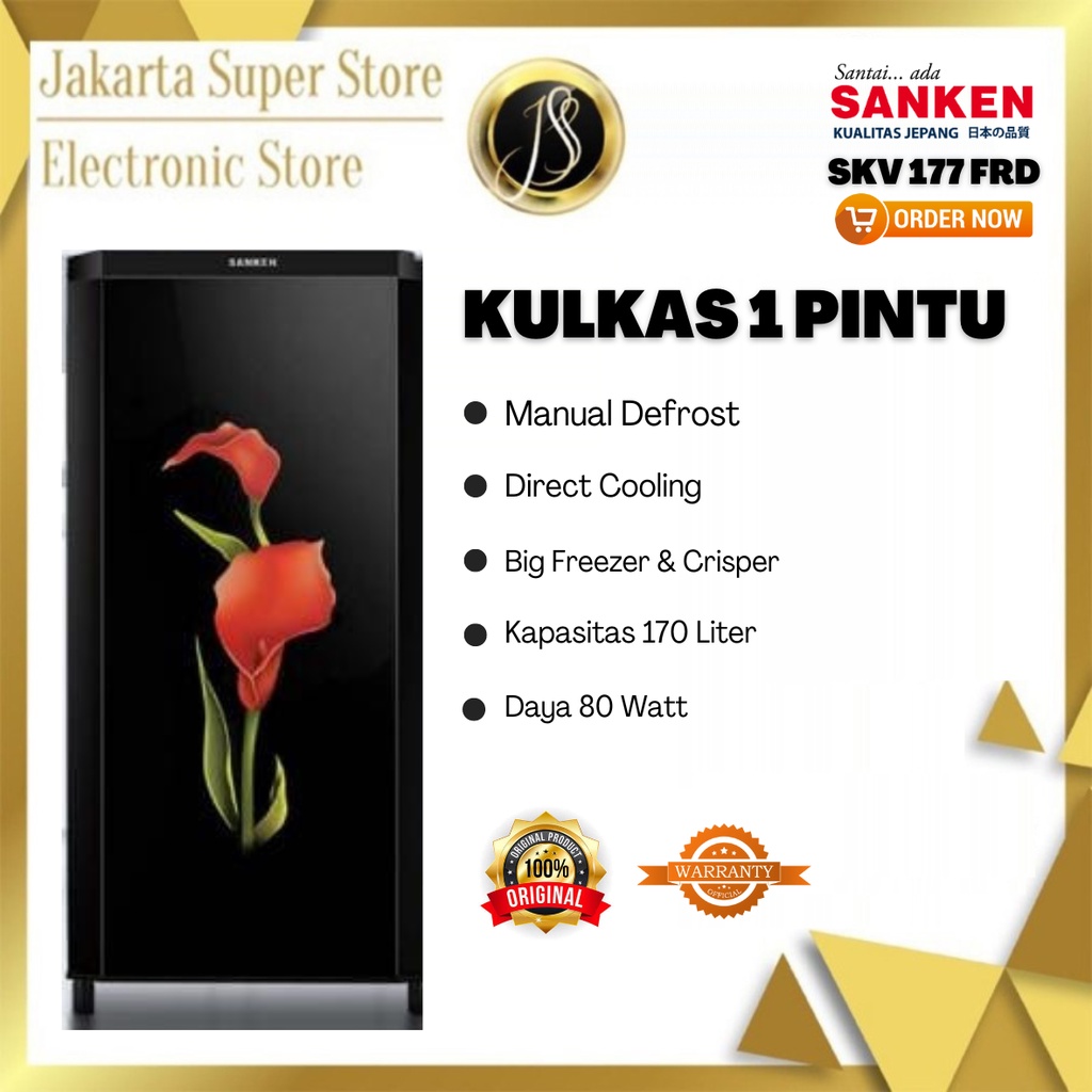 Jual SANKEN KULKAS 1 PINTU SK V177F RD LEMARI ES 1 PINTU Shopee Indonesia