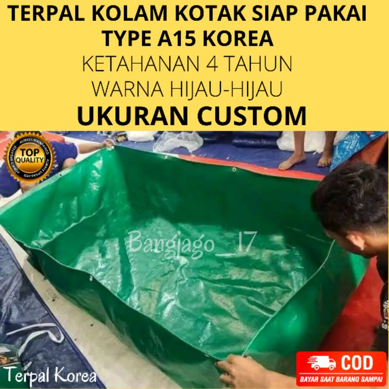 Jual Terpal A Korea Hijau Tebal Terpal Kolam Ikan Kotak Type A