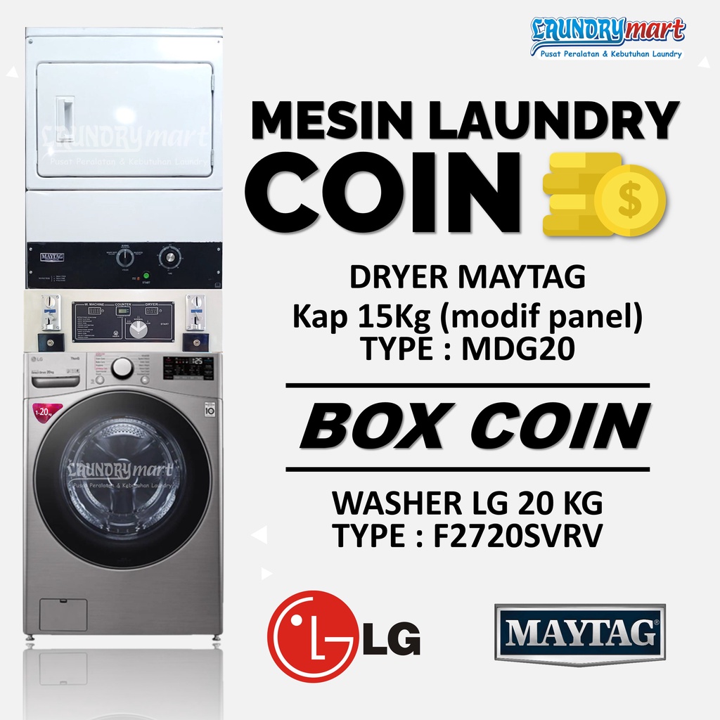 Jual Mesin Laundry Stacked Washer Lg Kg Dryer Maytag Mdg Non