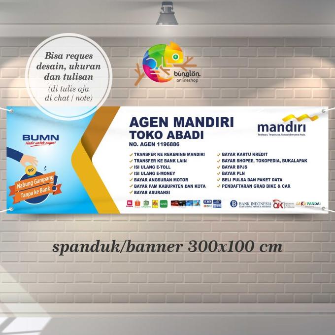 Jual Cod Banner Spanduk Custom Uk X M Contoh Agen Mandiri