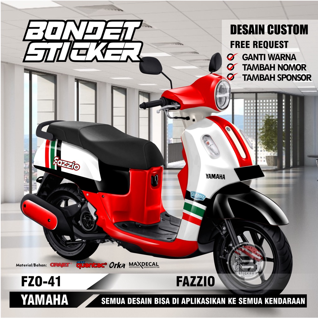 Jual STICKER MOTOR DECAL YAMAHA FAZZIO FULL BODY KODE FZO 41 Shopee