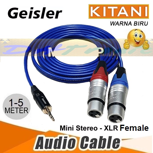 Jual Kabel Audio Spliter Aux Adapter KITANI Jack GEISLER TRS 3 5mm To 2