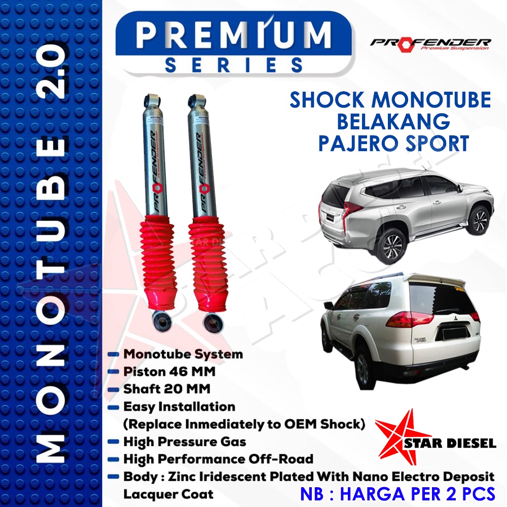 Jual PROFENDER SUSPENSI MONOTUBE BELAKANG REAR PAJERO SPORT SHOCK