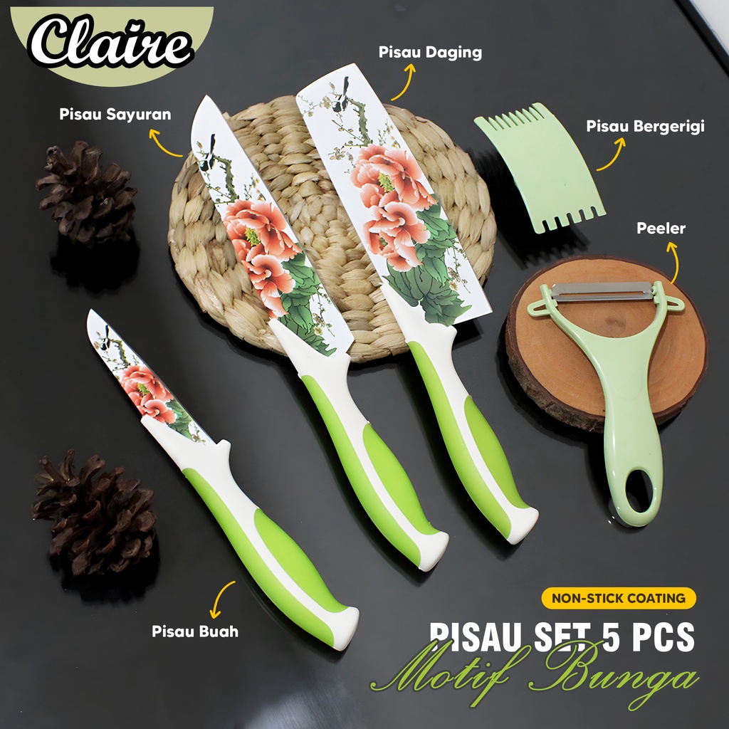 Jual Pisau Set Pcs Motif Bunga Pisau Set Shopee Indonesia