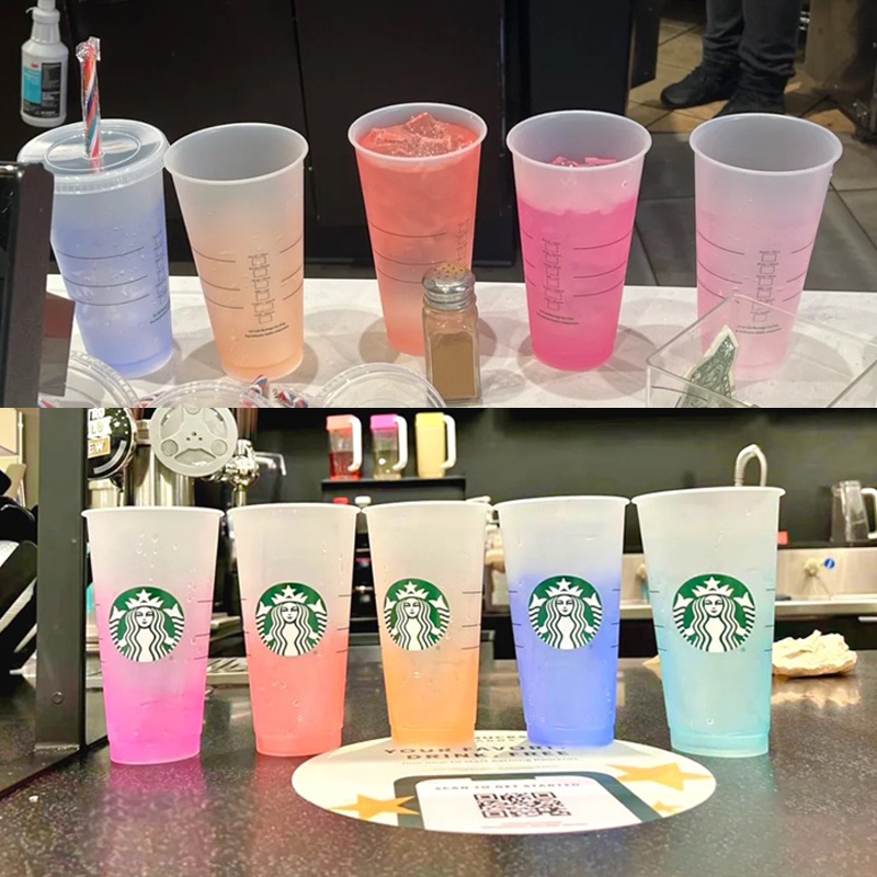 Jual Tumbler Starbucks Reusable Cup Changing Color Set Warna Colour