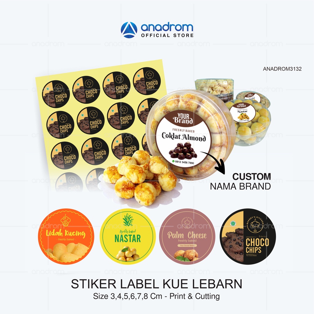 Jual Sriker Label Kue Lebaran Stiker Label Toples Kue ANADROM 3132