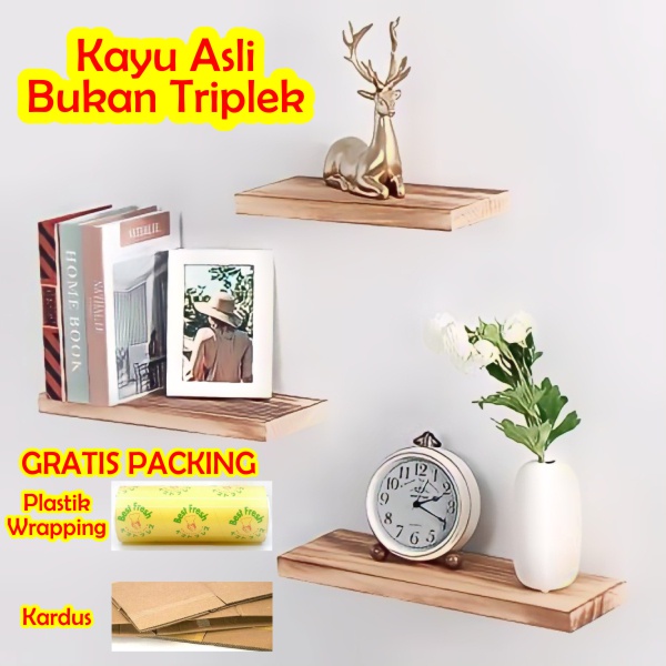 Jual Ambalan Rak Dinding Rak Gantung Papan Ambalan Dinding Kayu Asli