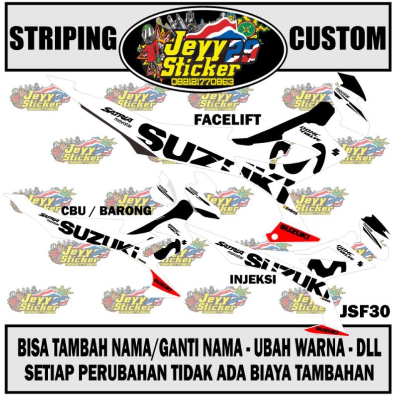 Jual Striping Sticker Custom Satria Fu Facelift Barong Cbu Injeksi