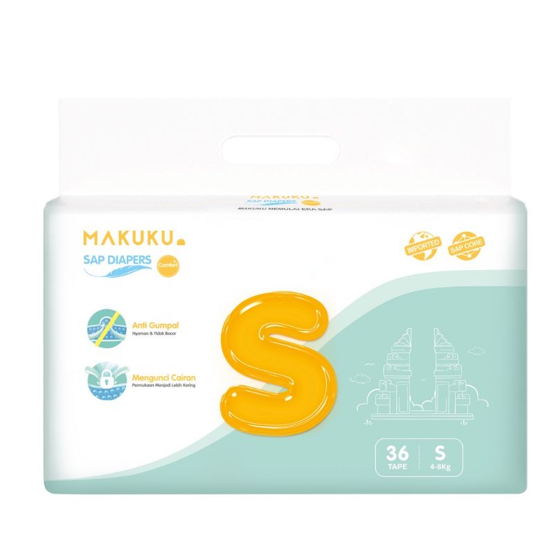 Jual MAKUKU SAP DIAPERS COMFORT TAPE S36 Vinanthababyshop Shopee