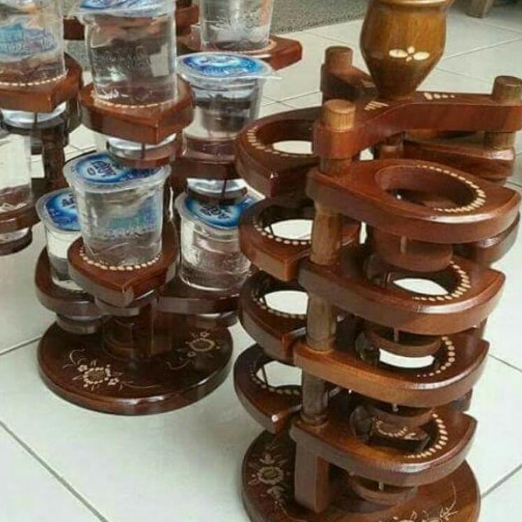 Jual Menarik Tempat Aqua Gelas Bonse Isi Dari Kayu Jati Shopee