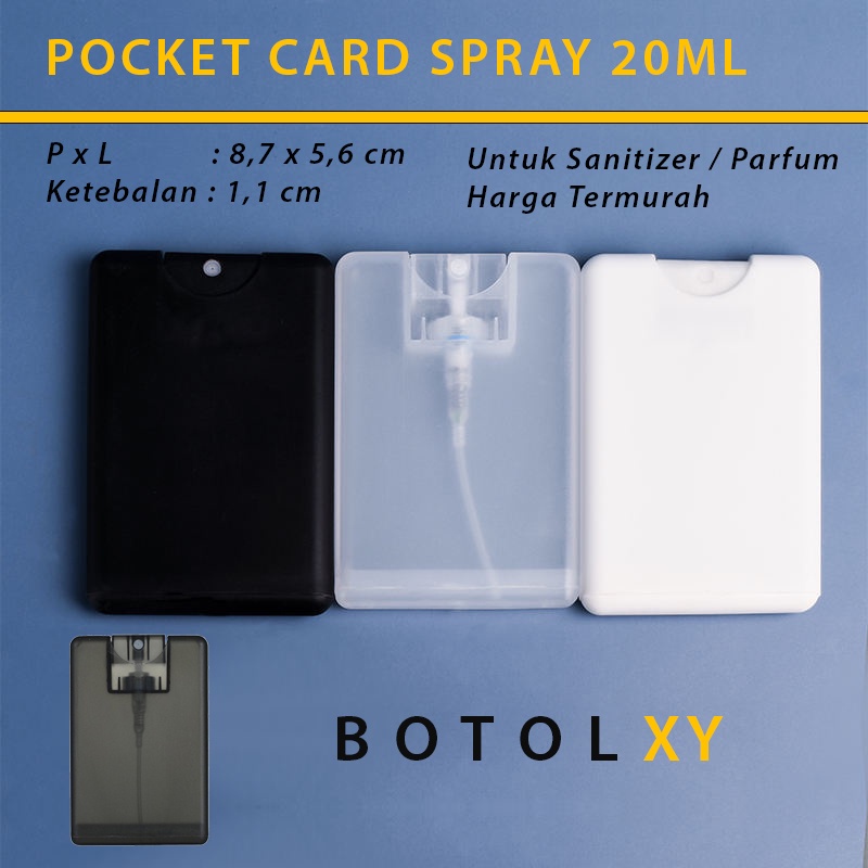 Jual Pocket Card 20ml Botol Spray Plastik Hand Sanitizer Parfum Travel