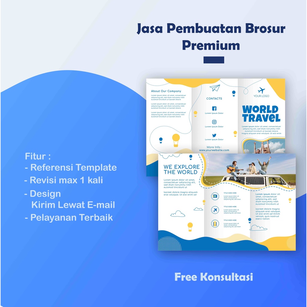 Jual Jasa Pembuatan Brosur Desain Grafis Poster Kartu Nama Nametag