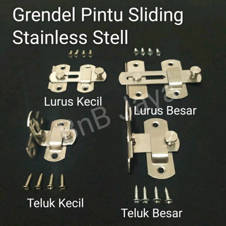 Jual Grendel Lurus Tekuk Kecil Besar Pintu Sliding Stainless Steel