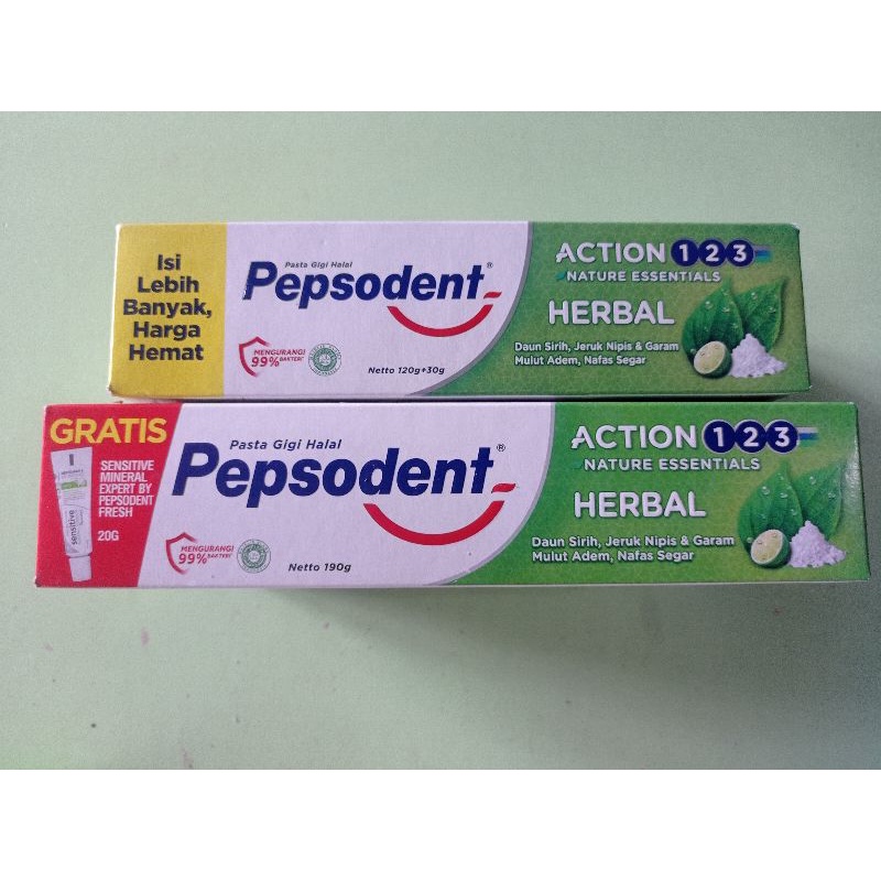 Jual Pepsodent Action 123 Herbal 150g Free Sikat 190g 190g Free Pasta