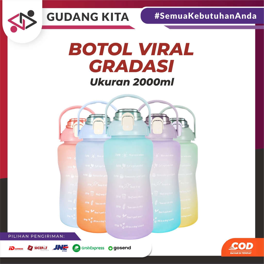 Jual Botol Minum Liter Viral Botol Minum Korea Ml Pelangi Viral