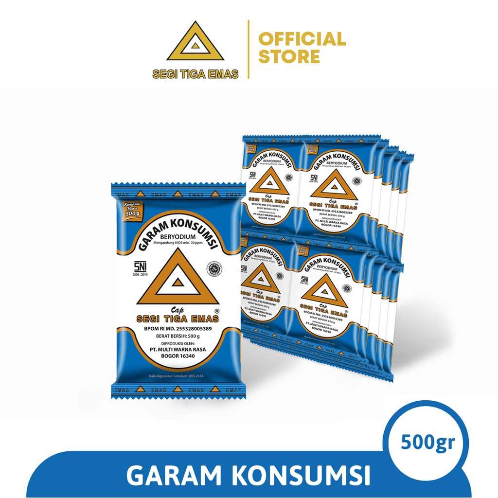 Jual Garam Segi Tiga Emas 500gr X 20pcs Shopee Indonesia