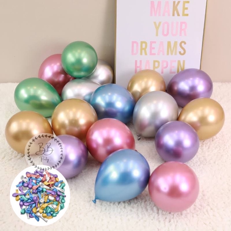 Jual Balon Latex Chrome 5inch Balon Metalik Chrome 5inch Shopee