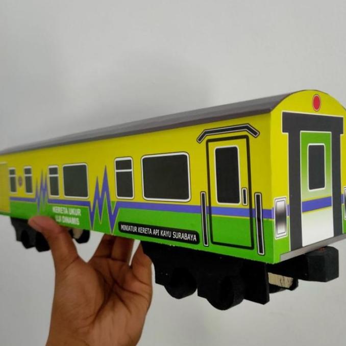 Jual Miniatur Kereta Api Kayu Gerbong Kereta Ukur Uji Dinamis Kereta