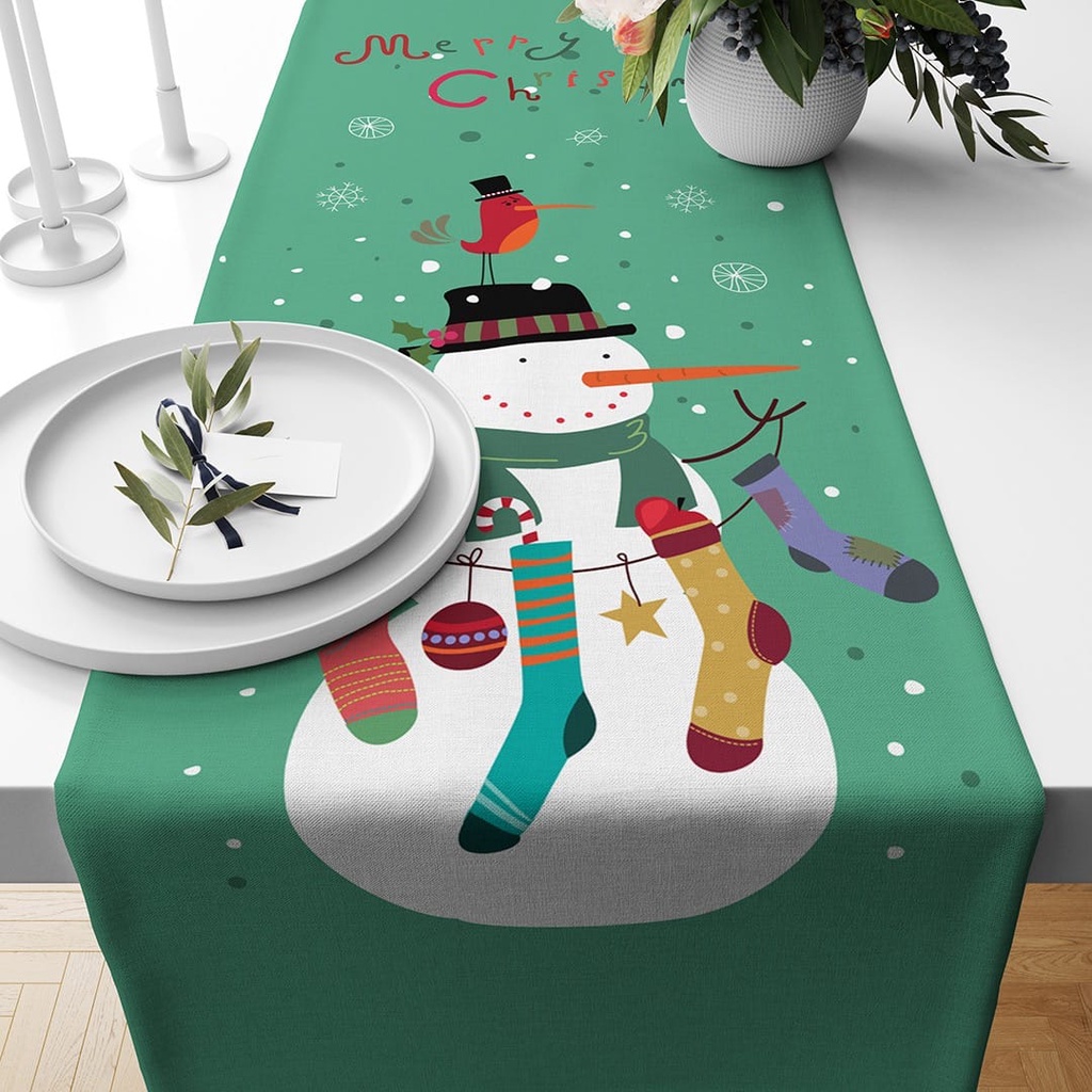 Jual TAPLAK MEJA TABLE RUNNER PRINT MOTIF NATAL CHRISTMAS HOLIDAY