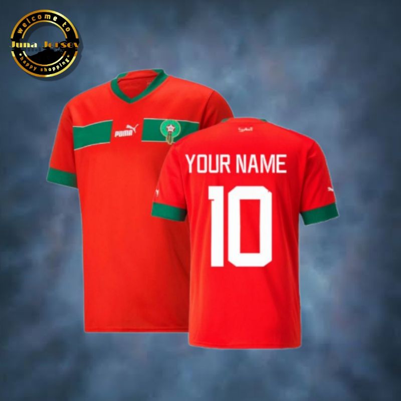 Jual Jersey Bola Timnas Maroco Piala Dunia Qatar Terbaru Free