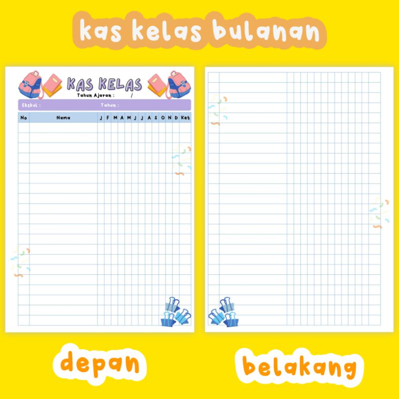 Jual Isi Binder Kas Kelas Bendahara Shopee Indonesia