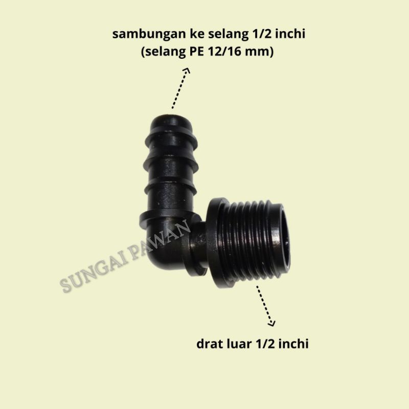 Jual Sambungan Penyambung Sambung Konektor Connector Elbow L Drat