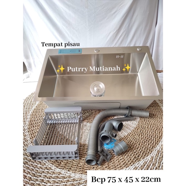 Jual BAK CUCI PIRING STAINLESS 75CM BAK CUCI PIRING MURAH WASTAFEL CUCI