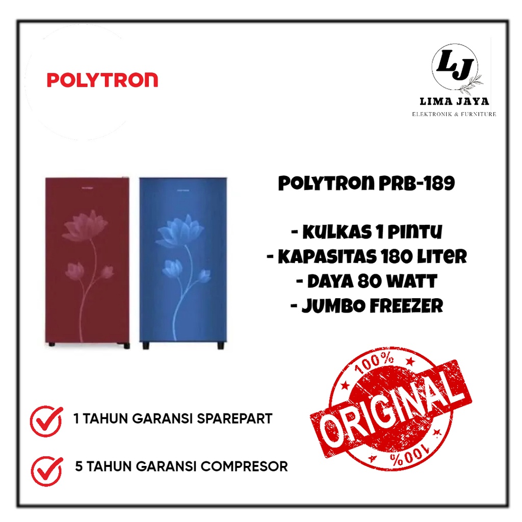 Jual Kulkas 1 Pintu POLYTRON PRB 189 180 Liter Kulkas 1 Pintu Freezer