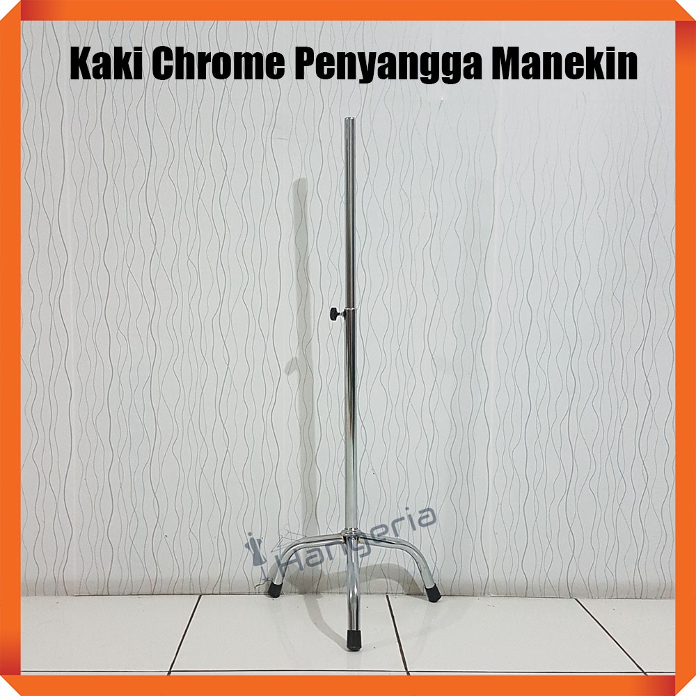 Jual Kaki Besi Manekin Tiang Penyangga Patung Warna Chrome Hitam