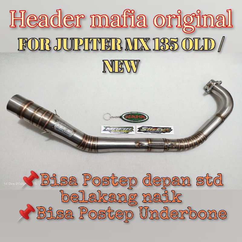 Jual HEADER PIPA LEHERAN KNALPOT MAFIA ORIGINAL MX NEW OLD UNDERBONE