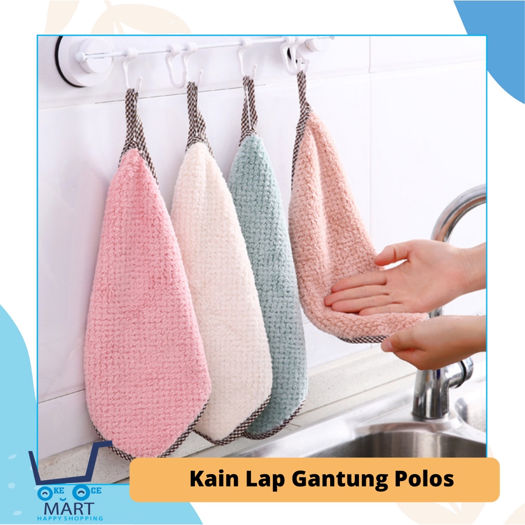 Jual 00532 Kain Handuk Lap Tangan Gantung POLOS Serbet Cuci