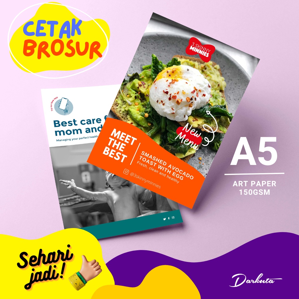 Jual Cetak Brosur A Flyer Leaflet Art Paper Gsm Murah Min