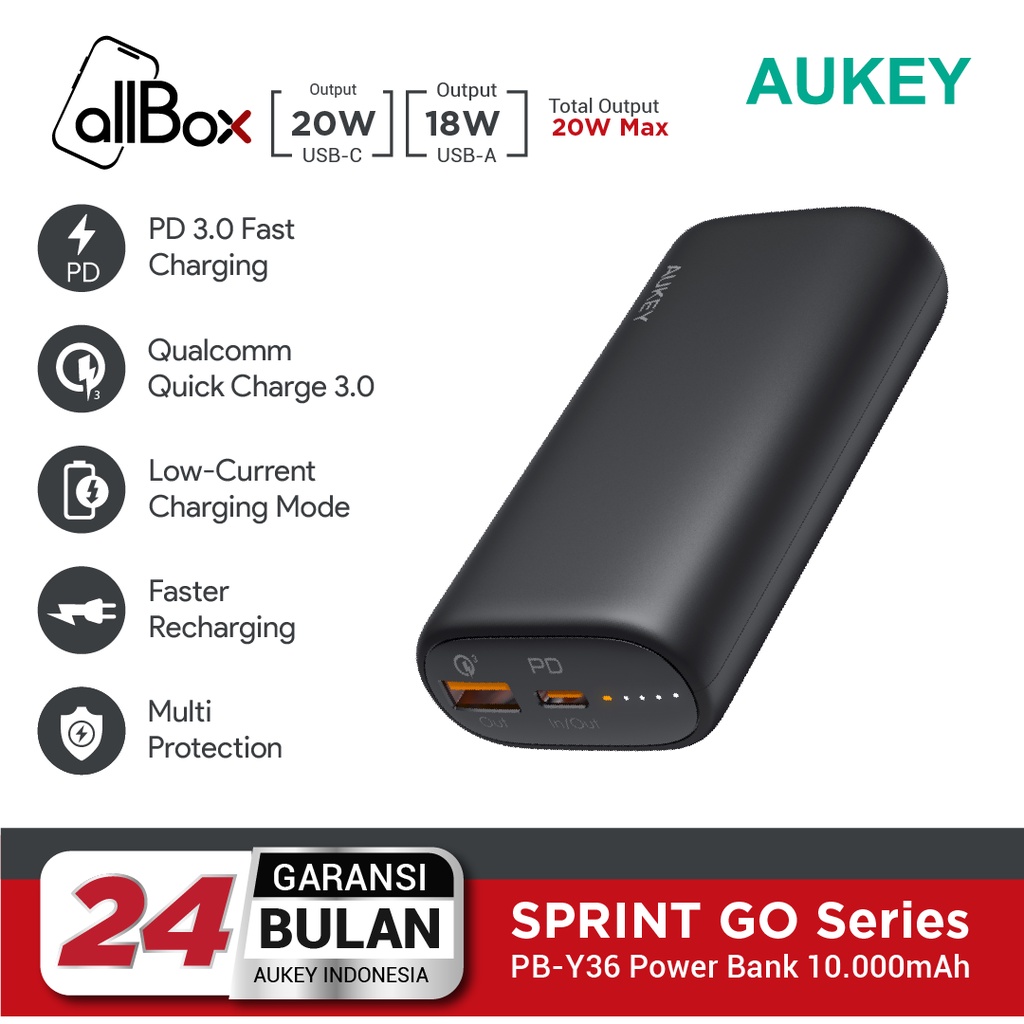 Jual Aukey Powerbank Pb Y Sprint Go Mini Mah Power Deliver