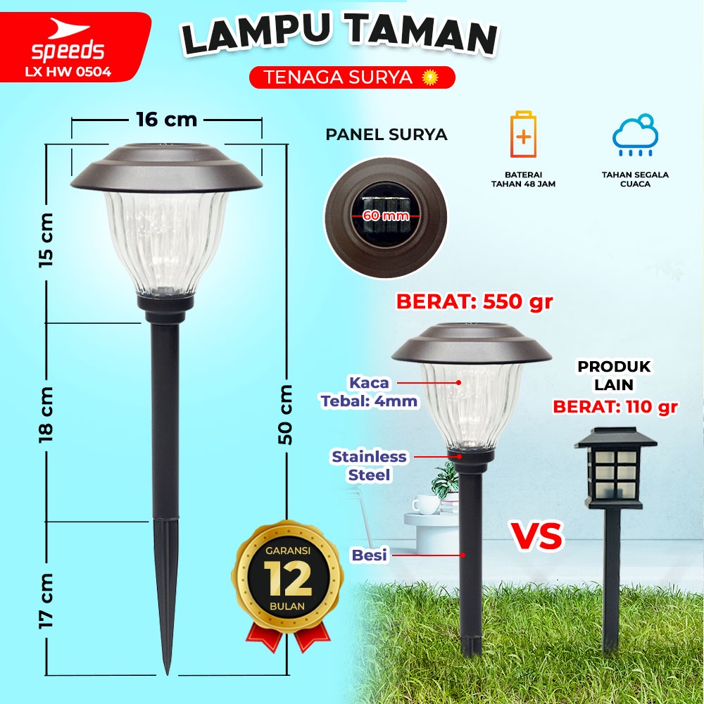 Jual Speeds Lampu Taman Praktis Tenaga Surya Matahari Lampu Tancap Lamp