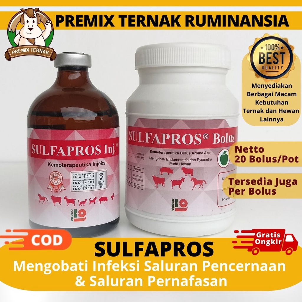 Jual Sulfapros Inj Ml Obat Infeksi Pernafasan Pencernaan Hewan