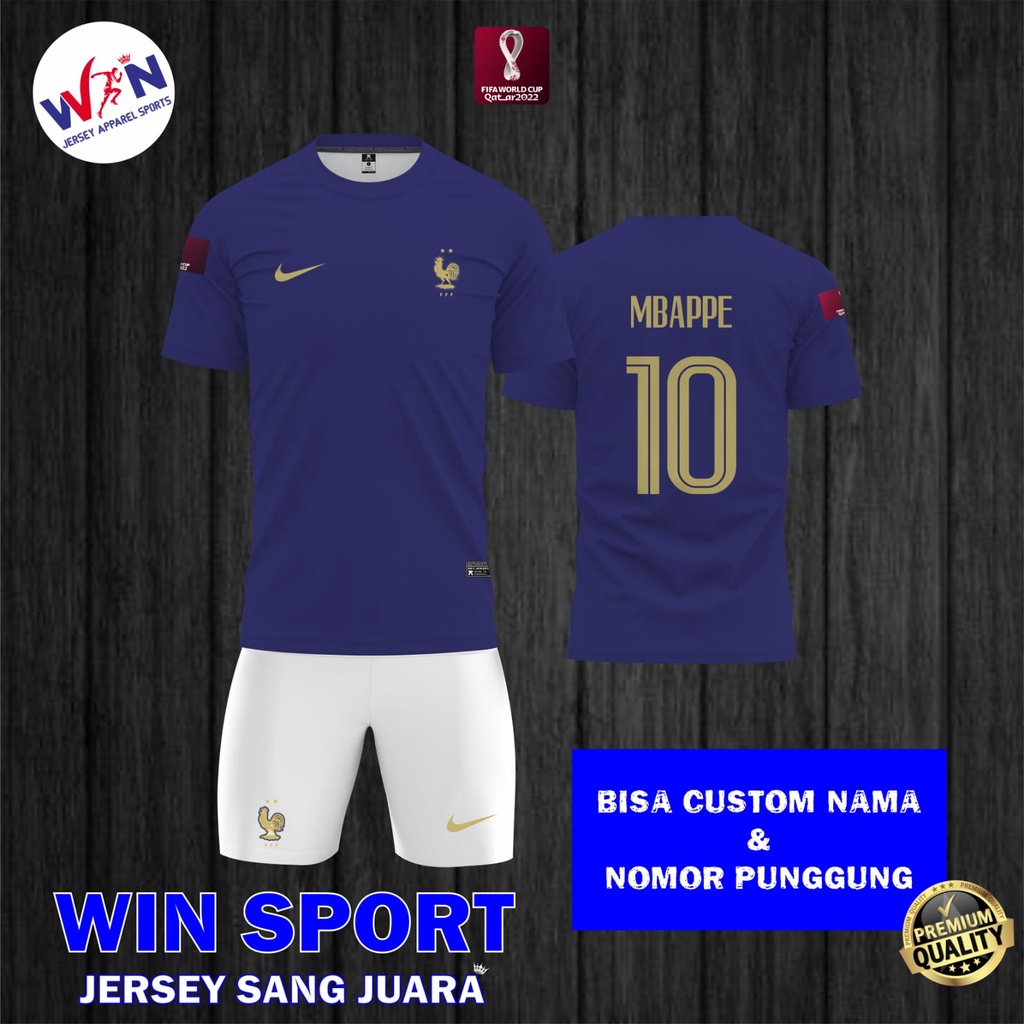 Jual Jersey Sepak Bola TIMNAS FRANCIS France PRANCIS HOME Navy Setelan