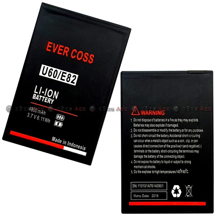 Jual Baterai Original Evercross U Evercross E Li Ion Battery